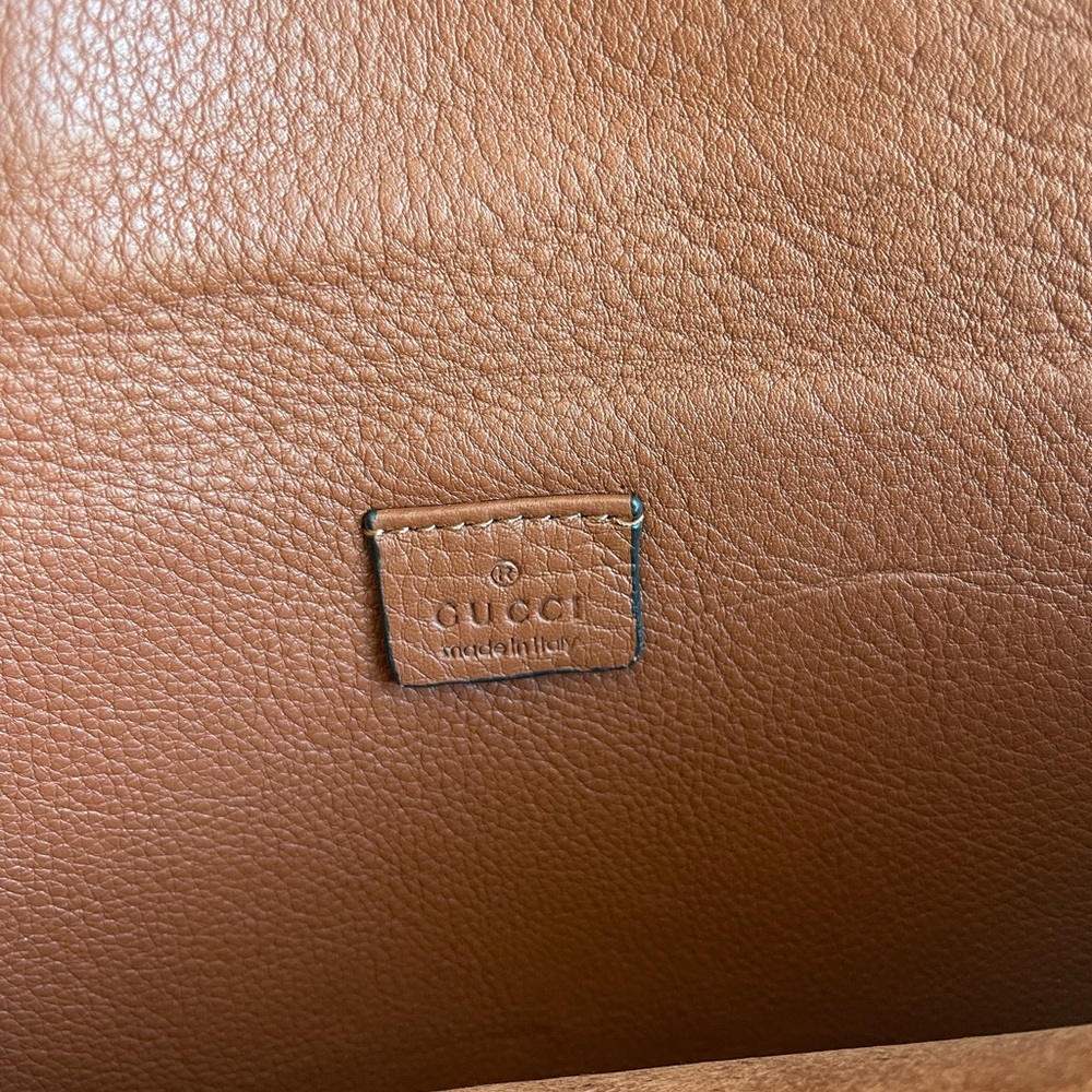 Gucci Brown Pebbled Leather Soft Jackie Clutch - Picture 4 of 6